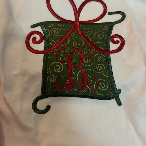 Christmas pants set,B monogrammed initial - Picture 2 of 7